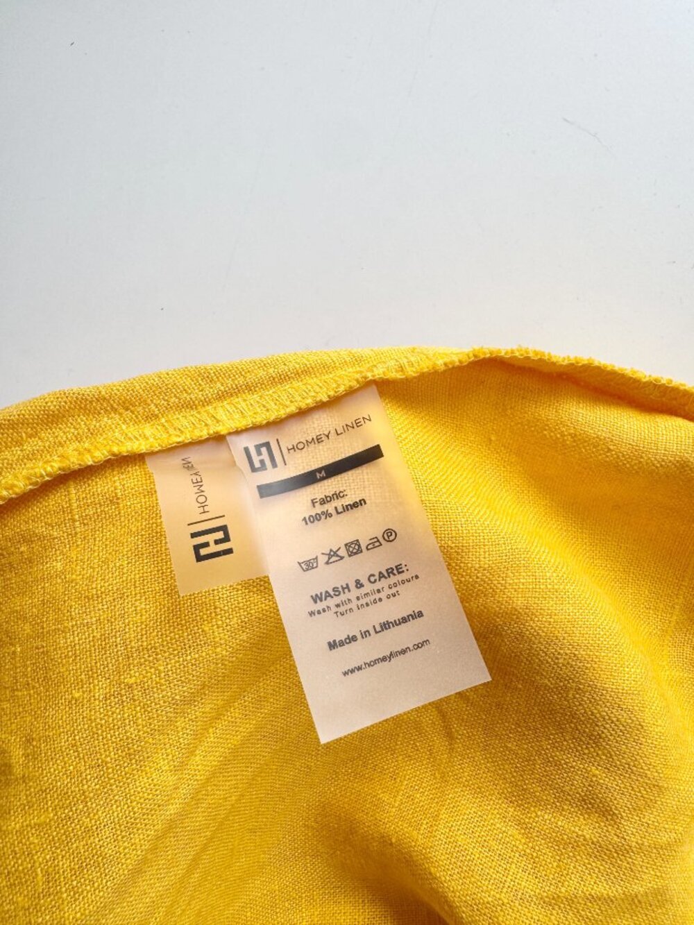 HOMEY LINEN Golden Yellow 100% Linen A-Line Trapeze Tent Dress, Size M - Picture 10 of 10